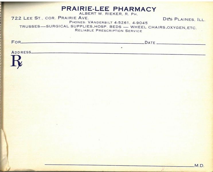 File:Prairie-Lee Pharmacy Rx pad.jpg